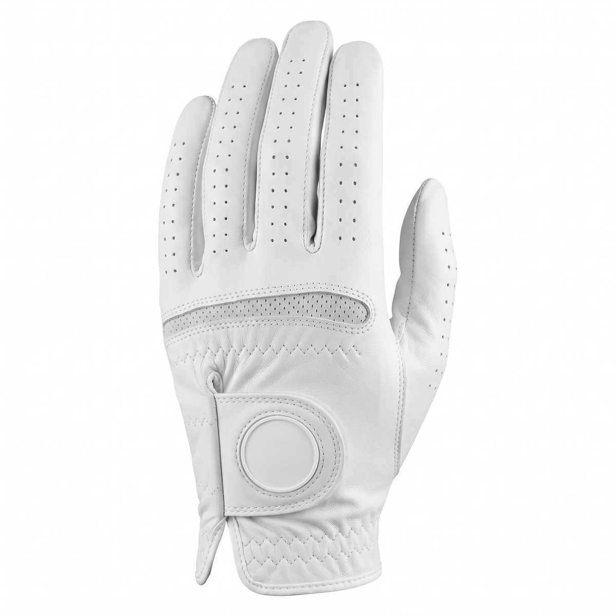 Murbie Fairway G4 all-white tour golf glove with mesh knuckle strip