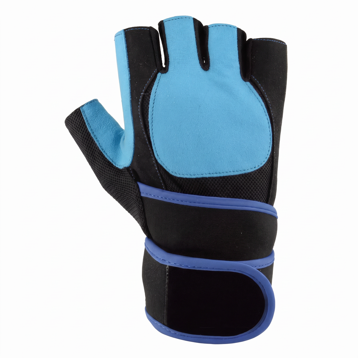 Murbie Iron I8 blue weightlifting glove with wrist wrap