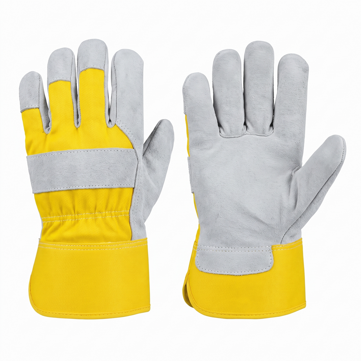 Murbie Haul L1 leather work gloves back and palm side by side