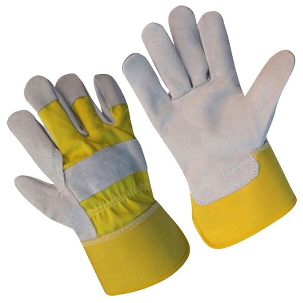Murbie Haul L2 fleece-lined leather palm work gloves with yellow back