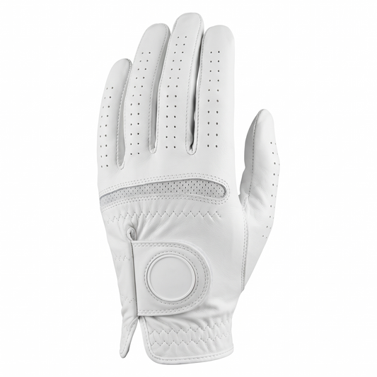 Murbie Fairway G4 all-white tour golf glove with mesh knuckle strip