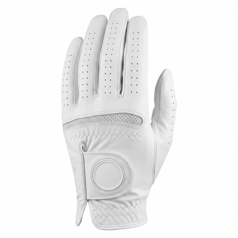 Murbie Fairway G4 all-white tour golf glove with mesh knuckle strip