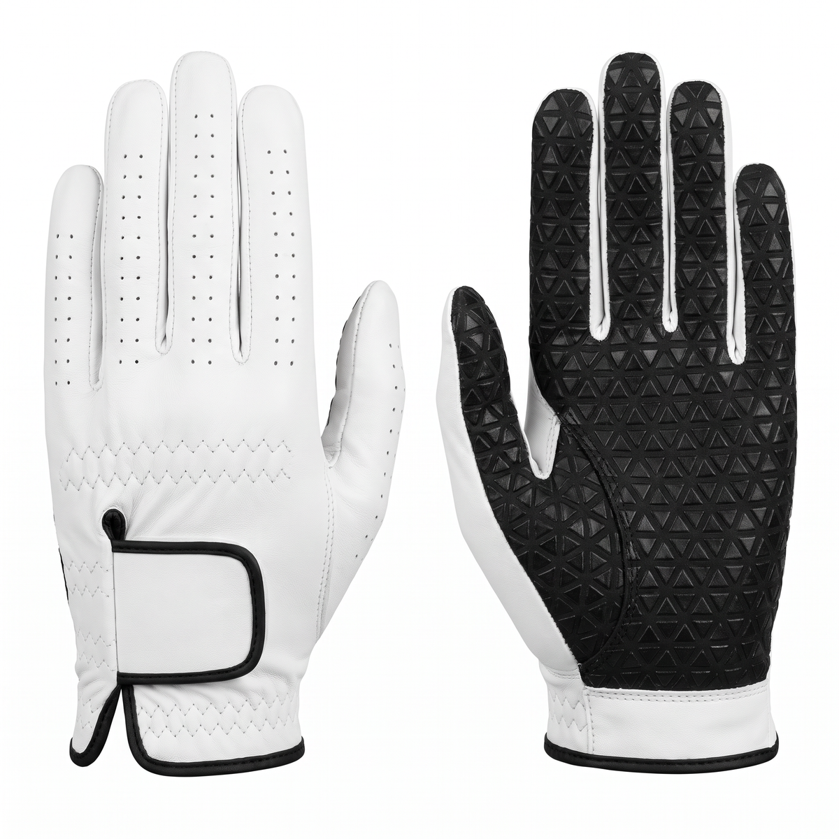 Murbie Fairway G6 golf glove white back and black grip palm side by side