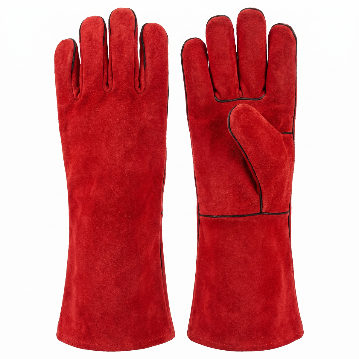 Murbie Forge S2 stick welding gloves back and palm side by side