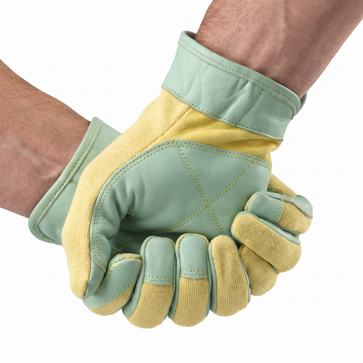 Hand wearing the Murbie Edge C2 cut-resistant gloves at work